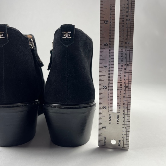 Sam Edelman Black Ankle Suede Leather Boots - Picture 16 of 16